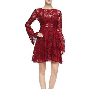 Free People Red Lace Lovers Dress NWOT